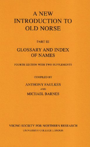 Orange book cover with black text: "A New Introduction to Old Norse Glossary and Index.