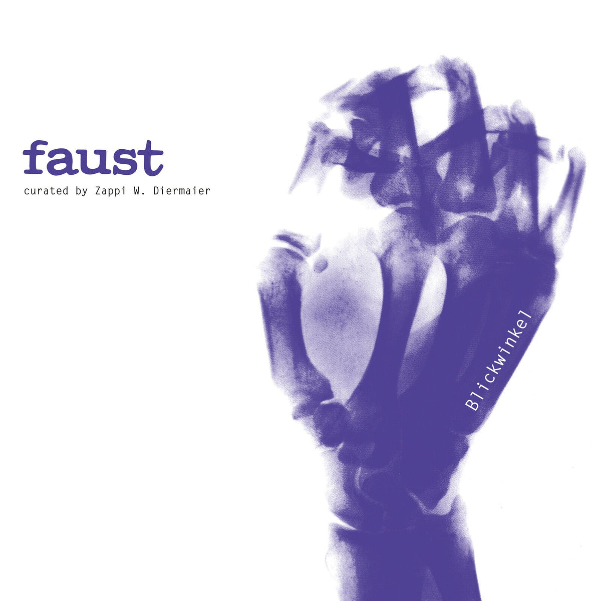 CD cover for Faust’s “Blickwinkel” with abstract blue figure.