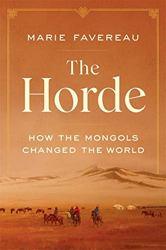 Book cover: "The Horde" with a desert landscape and horseback riders.