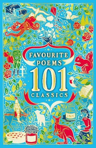 Book cover with colourful illustrations and the title "Favourite Poems: 101 Classics".