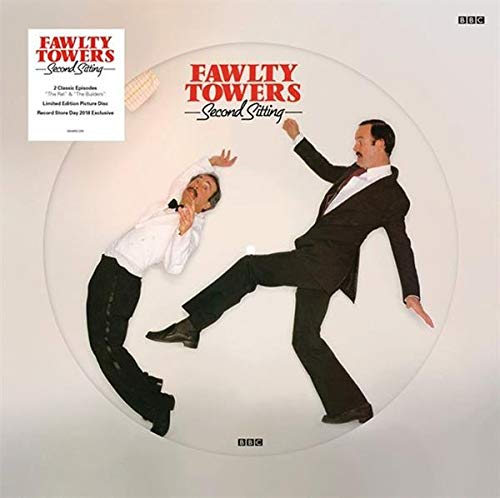 Fawlty Towers vinyl record cover featuring Basil Fawlty in a comical pose.