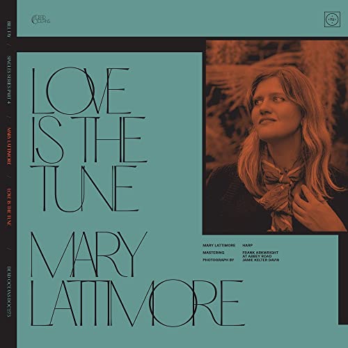 Vinyl record cover featuring text and a portrait of Mary Lattimore.