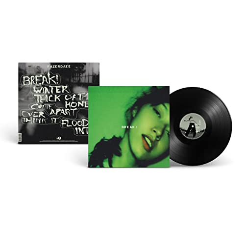 Fazerdaze "Break!" vinyl EP, cover with green background and portrait.