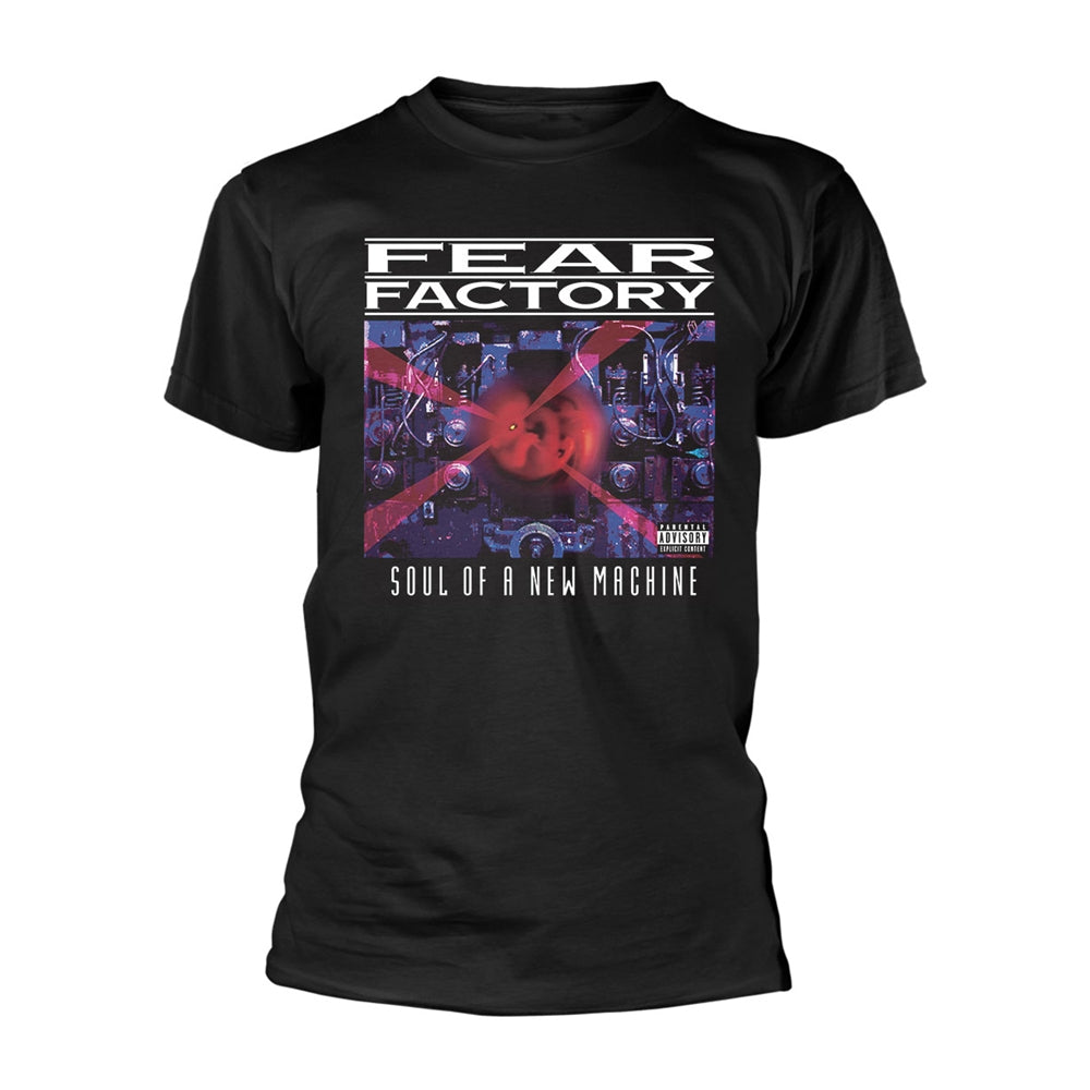 Black t-shirt featuring Fear Factory logo and Soul of a New Machine album art.