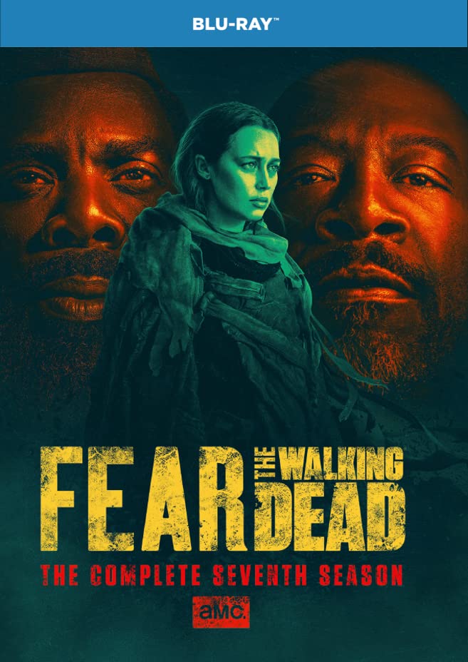 Blu-ray cover for "Fear the Walking Dead" Season 7, featuring two distressed characters.