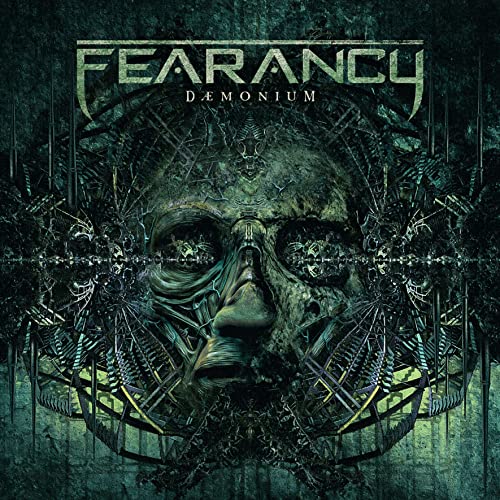 Dark album cover featuring a skull with intricate geometric patterns.