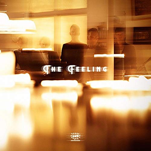 Blurred album cover for "The Feeling" featuring silhouetted figures.