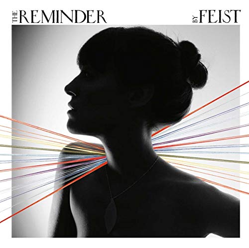 Black and white album cover featuring a profile of Feist with colorful lines.