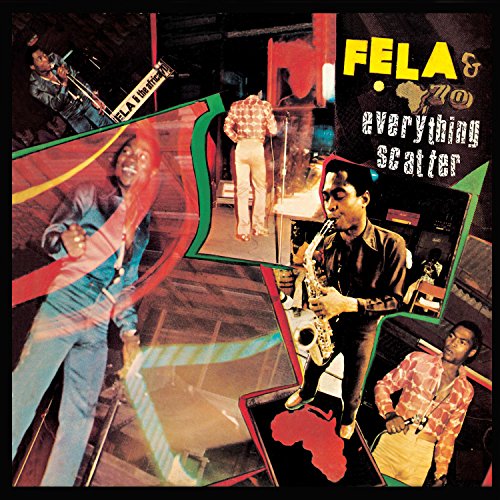 Collage of Fela Kuti playing saxophone and performing on stage with Africa map graphics.