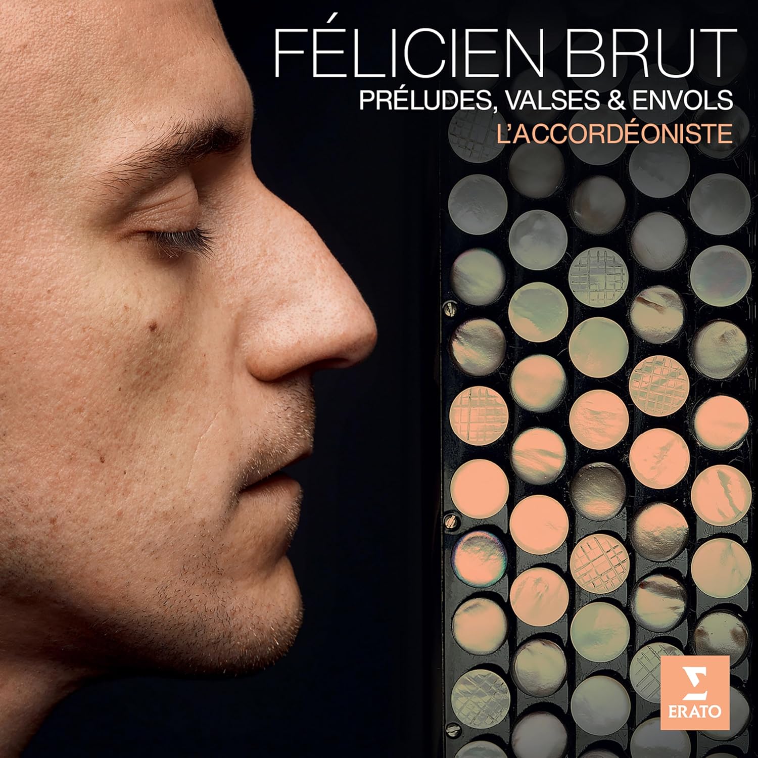 CD cover featuring a close-up portrait of a man and an accordion.