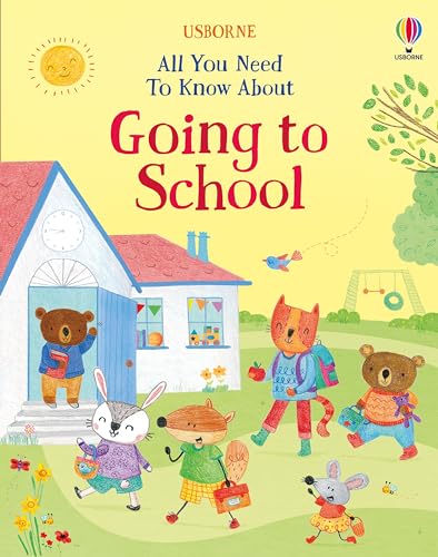 Book cover: animals preparing for school with backpacks and books.