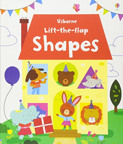 Lift-the-flap book cover with colorful animal shapes and a house.