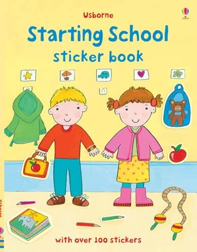 Children’s sticker book cover depicting kids getting ready for school.