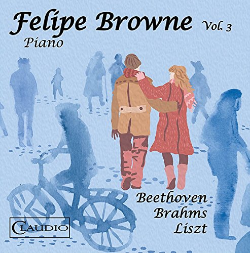 A couple embracing in winter attire on a blue-toned album cover with silhouetted background figures.
