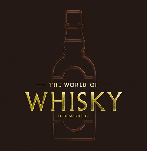 Book cover with golden text and a whisky bottle outline on brown.