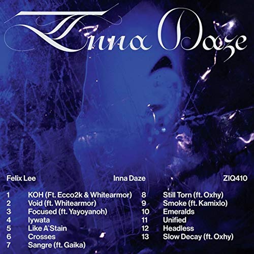 CD cover for Felix Lee’s “Inna Daze” with a blurred, blue-toned face.