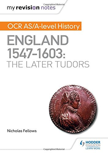 History revision notes book cover with Queen Elizabeth I portrait.