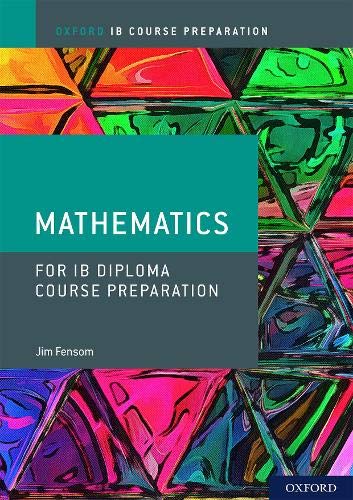 Textbook cover for IB Diploma Mathematics course preparation, colorful geometric patterns.