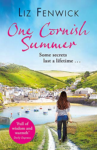 Book cover: woman walking towards a coastal Cornish village.