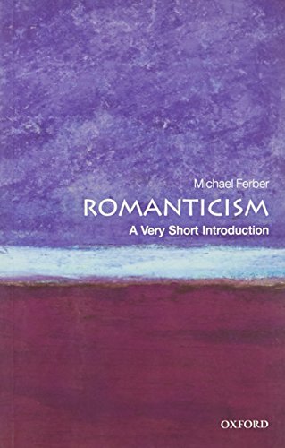 Book cover for “Romanticism: A Very Short Introduction” with purple and red tones.
