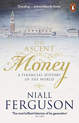 Book cover: "The Ascent of Money" with Venice skyline background.