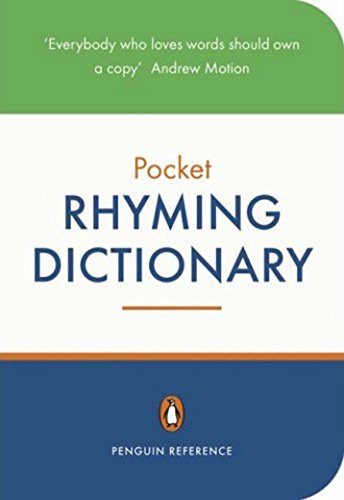 Front cover of the Penguin Pocket Rhyming Dictionary with green, white, and blue bands.