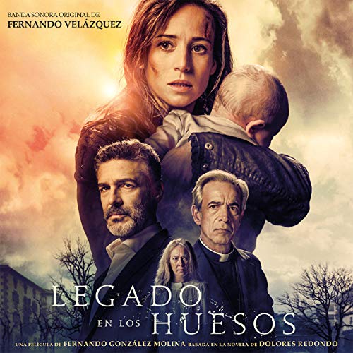 "CD cover featuring a movie poster with four people and a cloudy sky background."