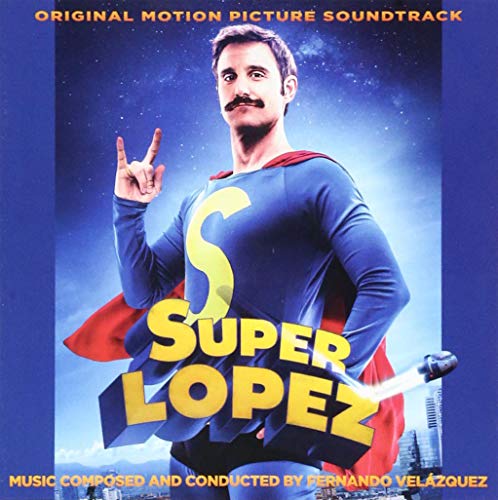 CD cover for "Super Lopez" soundtrack featuring a man in a superhero costume.