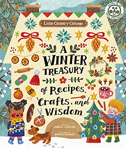 Book cover with illustrated winter scene, recipes, crafts, and children.