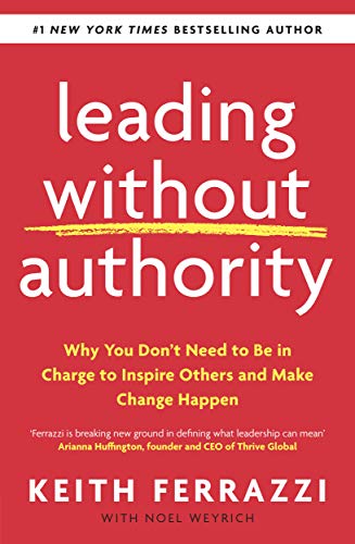 Red book cover with white text: “Leading Without Authority” by Keith Ferrazzi.
