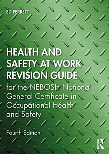 Green textured cover of a health and safety revision guide book.