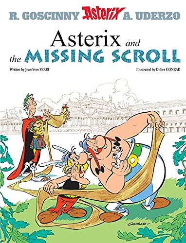 Asterix and Obelix comic book cover with Roman and Gaulish characters.