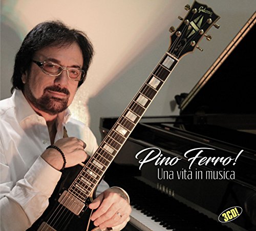 Pino Ferro portrait with guitar, piano, and album title text.