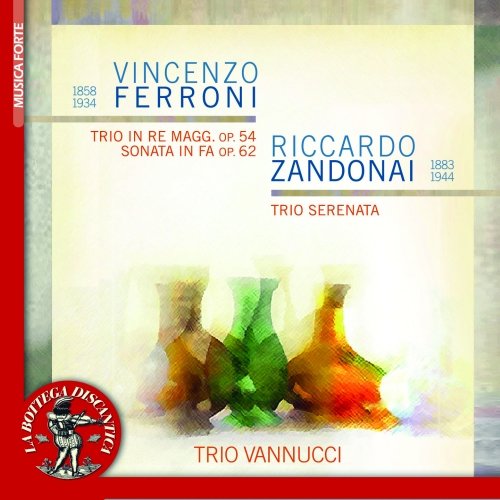 CD cover for Ferroni's Trio Op. 54 and Zandonai’s Sonata, abstract art.