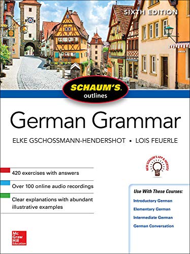 Book cover: "German Grammar" by Elke Gschossmann-Hendershot, sixth edition.
