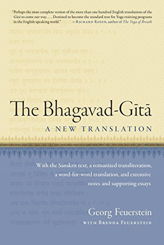 Book cover: "The Bhagavad-Gita: A New Translation" with Sanskrit text details.