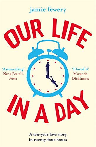 Book cover: "Our Life in a Day" with an alarm clock and silhouette.
