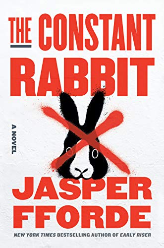 Book cover: "The Constant Rabbit" with a rabbit silhouette and red slashes.