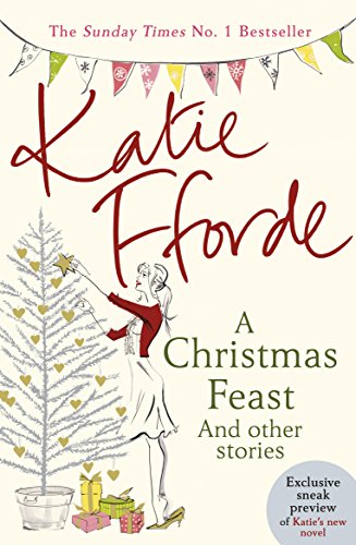 Book cover: “A Christmas Feast” by Katie Fforde, woman decorating a tree.