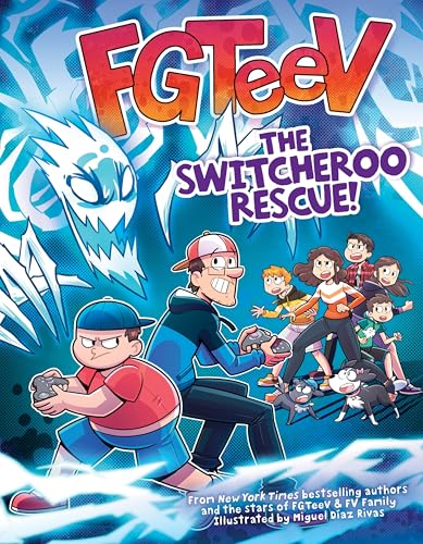 FGTeeV graphic novel cover featuring cartoon characters and icy blue effects.