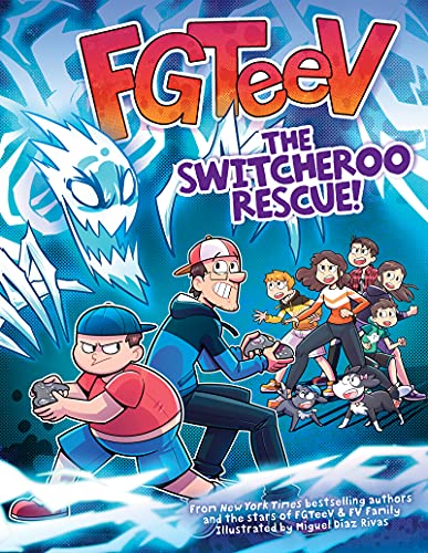 Book cover featuring cartoon characters and icy blue energy effects.