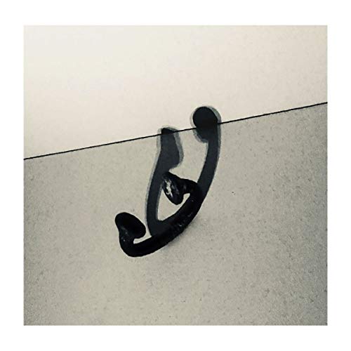 Black abstract design on a light gray background, vinyl record artwork.