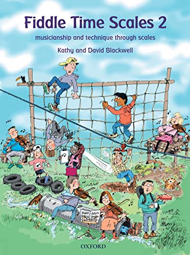 Fiddle Time Scales 2" violin book cover with children and musical instruments.