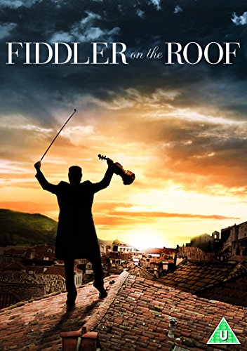 “Fiddler on the Roof” DVD cover with a silhouetted fiddler on a roof.