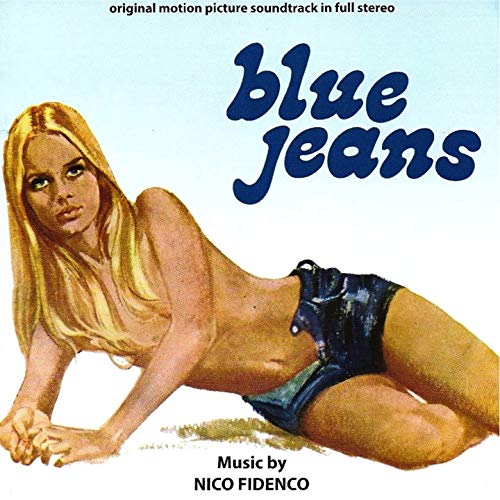 Blue Jeans" vinyl record cover featuring a woman and stylized text.