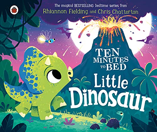 Cover of "Ten Minutes to Bed Little Dinosaur" featuring a green baby dinosaur.