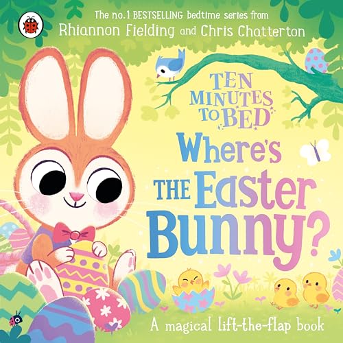 Children’s book cover featuring a large, illustrated bunny and Easter chicks.