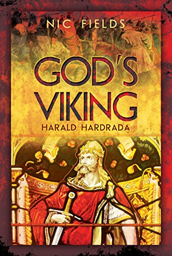 Book cover: "God's Viking" featuring Harald Hardrada’s portrait and battle scene.