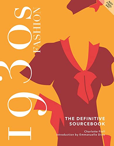 Book cover featuring a stylized illustration of a 1930s dress on orange background.