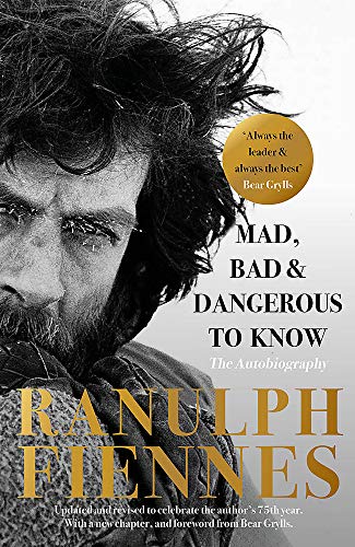 Book cover featuring a black and white portrait of Ranulph Fiennes.